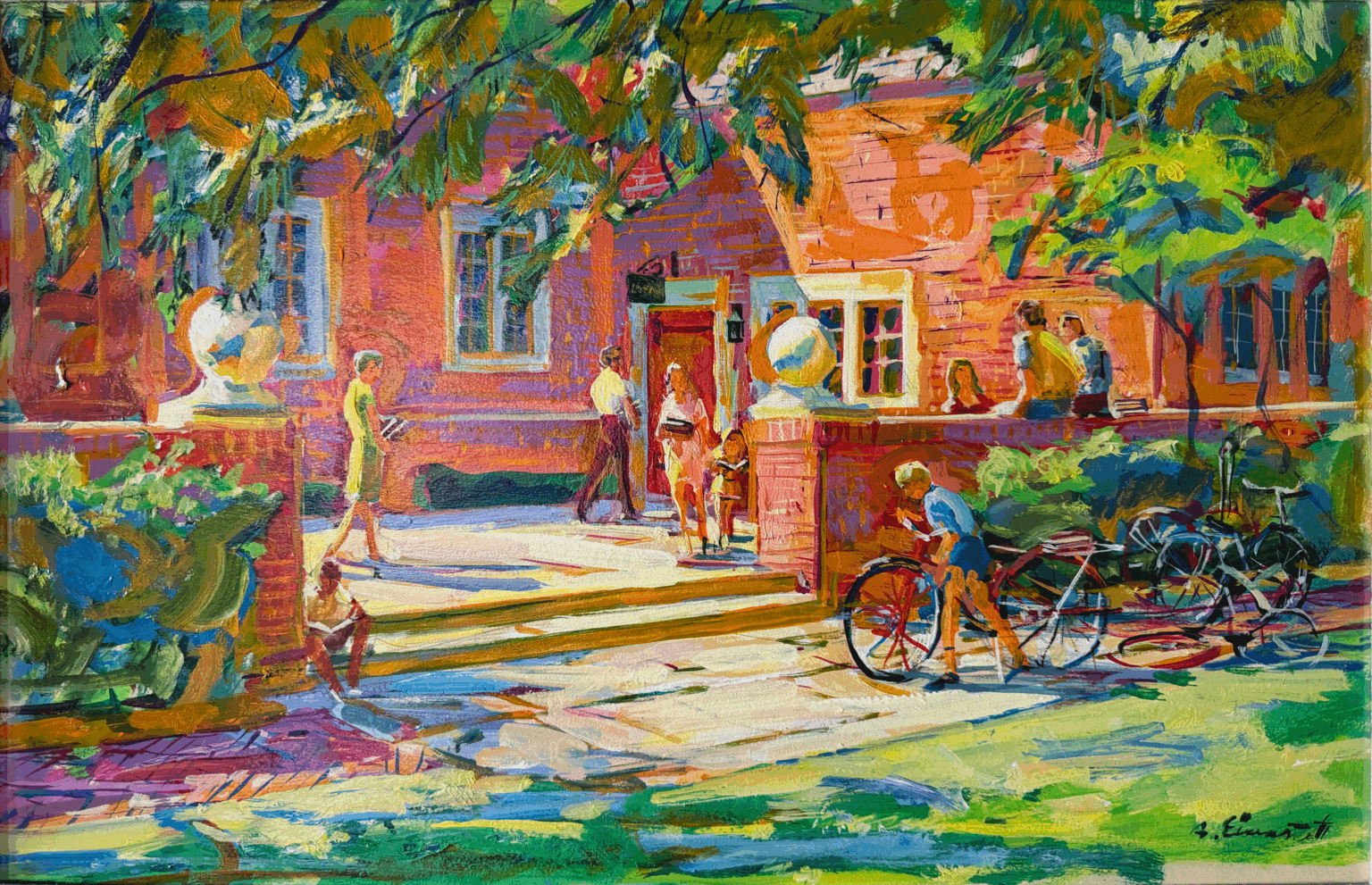 Painting of the front of the Community House