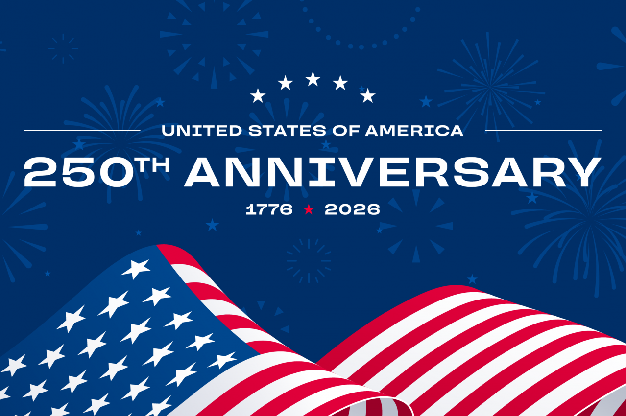 Patriotic graphic "United States 250th Anniversary"